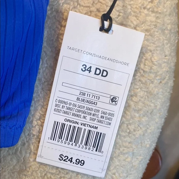 BNWT Shade & Shore Vibrant Blue Bikini Top w CUPSHE Tie Dyed Bottoms 34DD/ Large - Picture 8 of 10